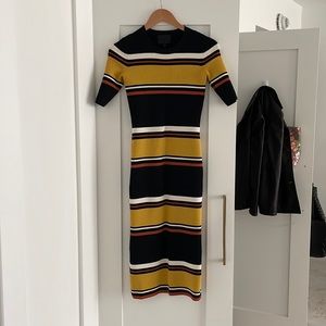 Multicolor Intermix ribbed dress